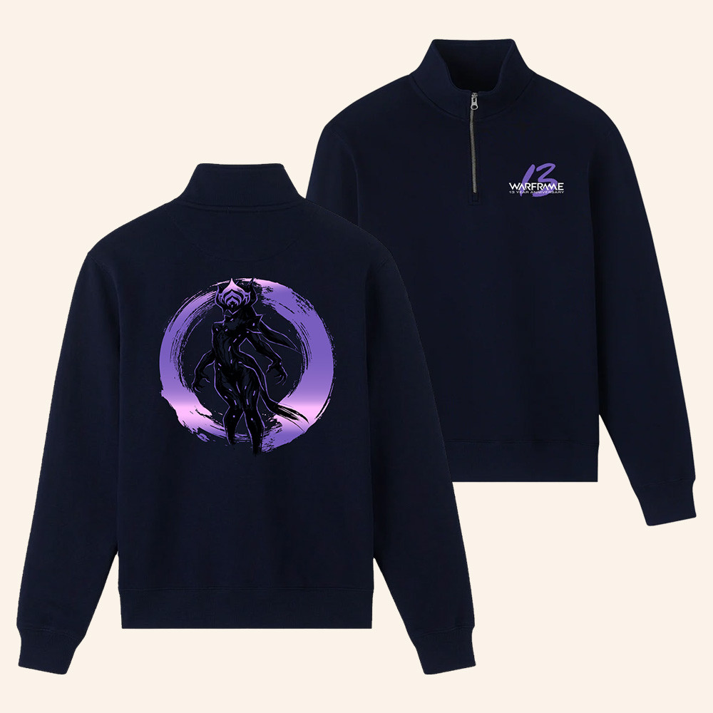 Warframe Merch 13 Year Anniversary Quarter Zip Sweatshirt Warframe Apparel Gifts Ideas 1 - Unicasport Warframe Merch 13 Year Anniversary Quarter Zip Sweatshirt Warframe Apparel Gifts Ideas