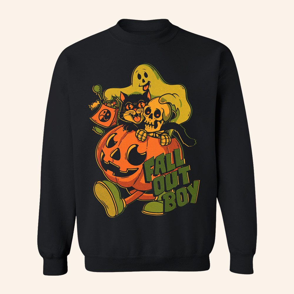 Fall Out Boy Merch Trick Or Treat Sweatshirt Halloween Apparel Fall Out Boy Fans Gifts 1 - Unicasport Fall Out Boy Merch Trick Or Treat Sweatshirt Halloween Apparel Fall Out Boy Fans Gifts