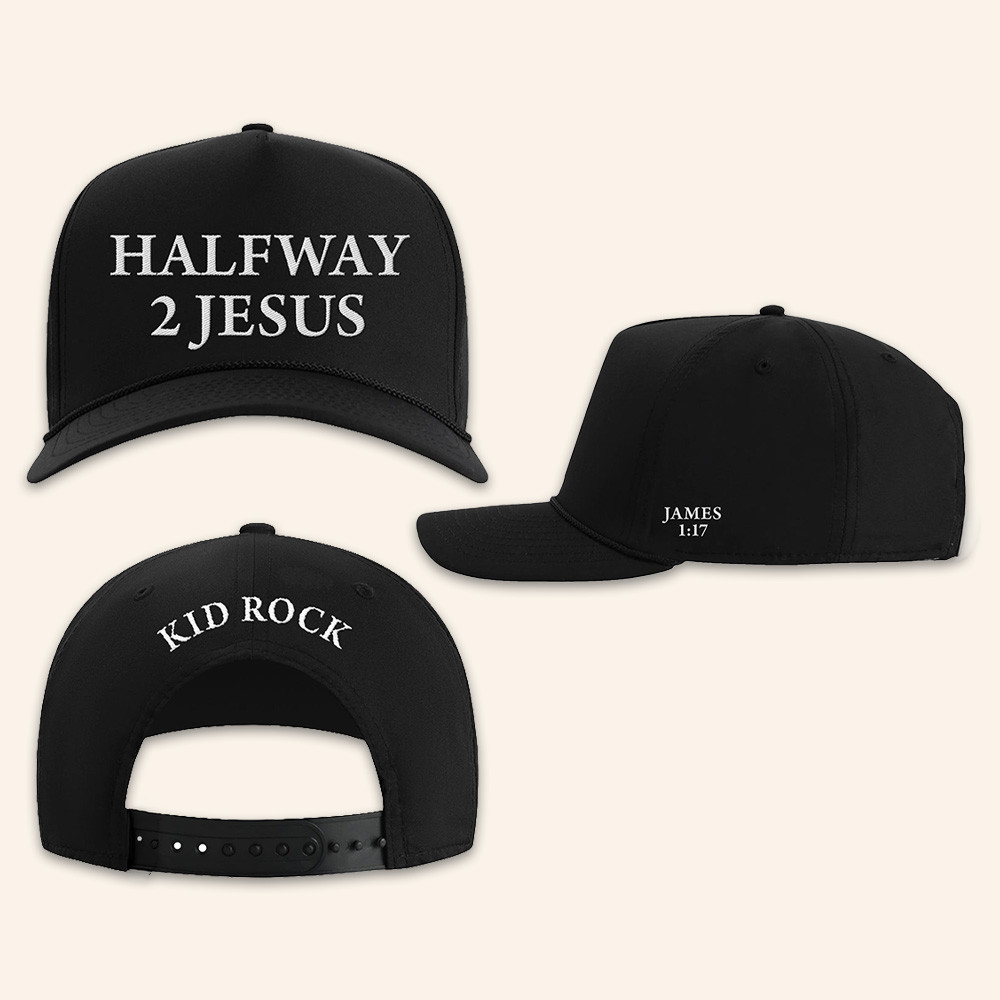 Kid Rock Merch Halfway To Jesus Black Hat Bible Verse Cap Gifts For Kid Rock Fans