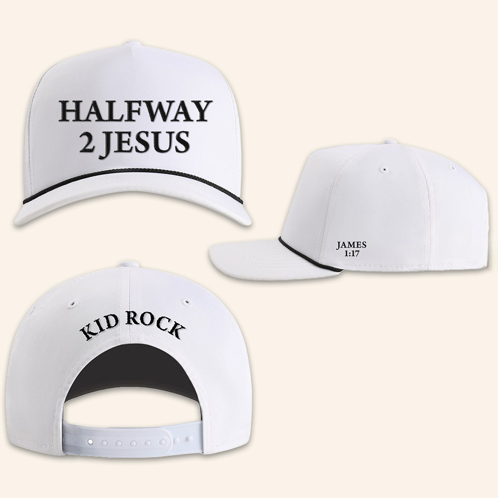 Kid Rock Merch Halfway To Jesus White Hat Kid Rock Cap Gifts For Music Lovers