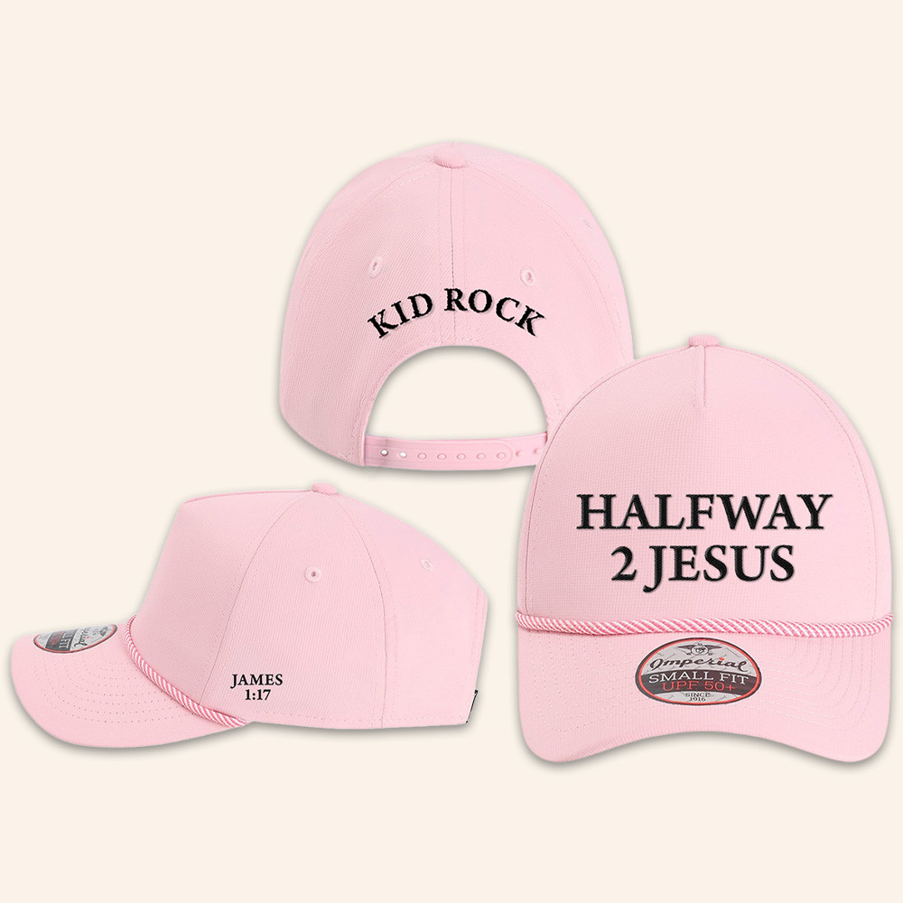 Kid Rock Merch Halfway To Jesus Pink Hat Kid Rock Baseball Cap Gifts For Girlfriend