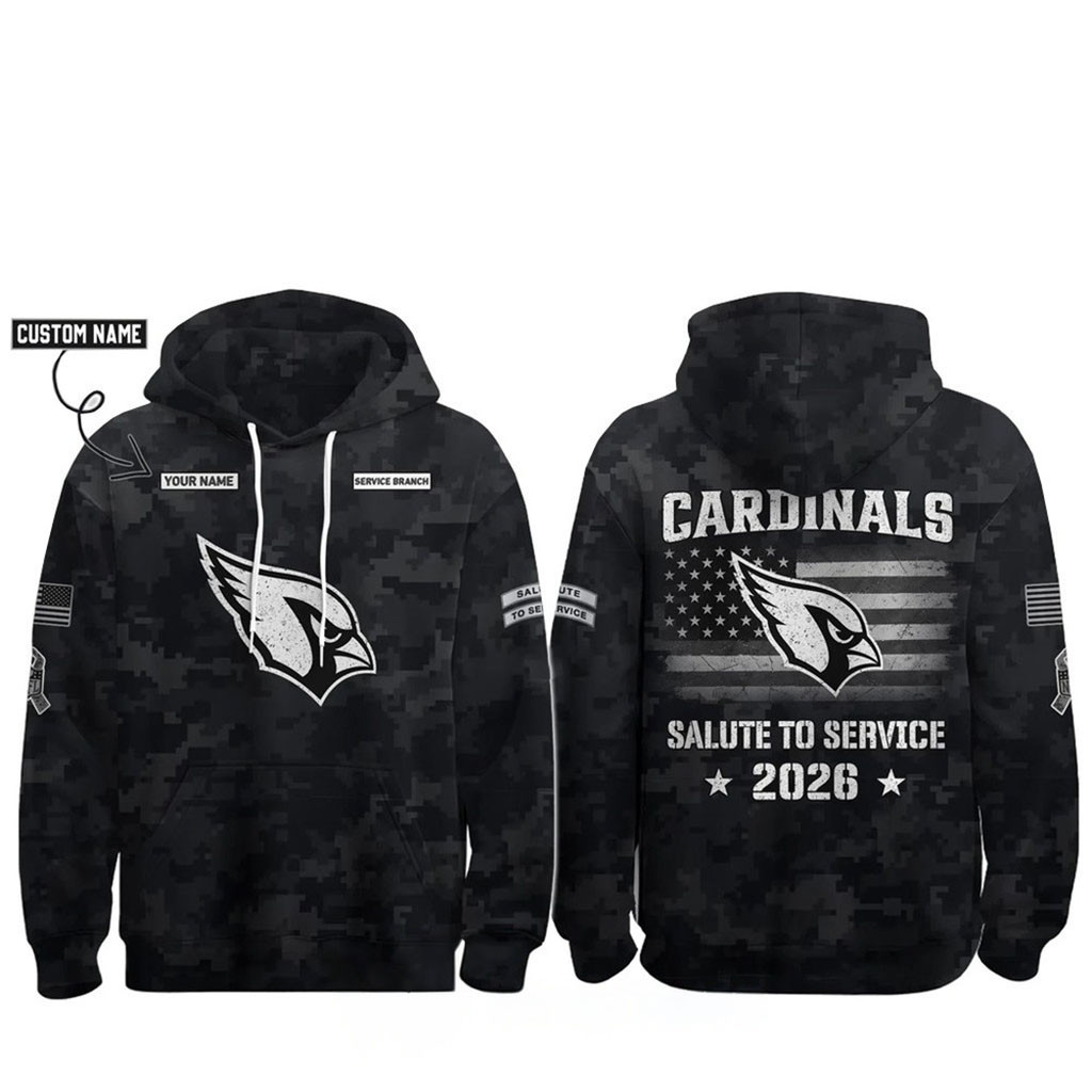 Personalized Arizona Cardinals Salute To Service 2026 Camo Hoodie Arizona Cardinals Merch