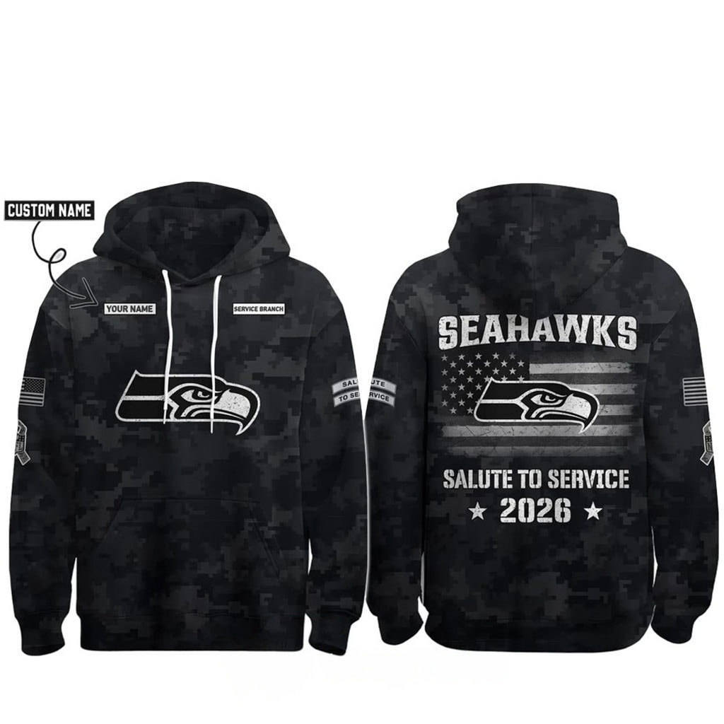 Personalized Seattle Seahawks Salute To Service 2026 Camo Hoodie Seattle Seahawks Merch Gifts 1 - Unicasport Personalized Seattle Seahawks Salute To Service 2026 Camo Hoodie Seattle Seahawks Merch Gifts