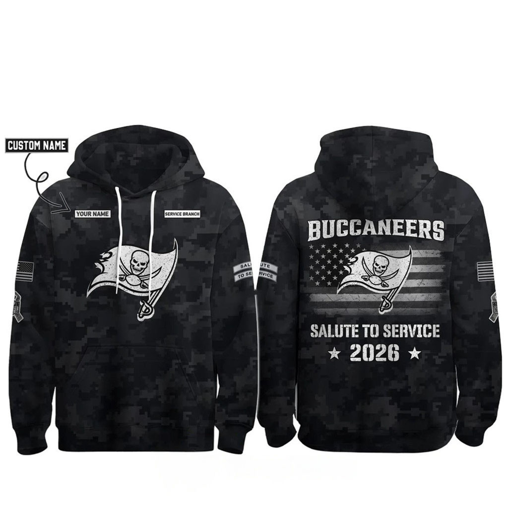 Personalized Tampa Bay Buccaneers Salute To Service 2026 Camo Hoodie Buccaneers Merch Fan Gifts 1 - Unicasport Personalized Tampa Bay Buccaneers Salute To Service 2026 Camo Hoodie Buccaneers Merch Fan Gifts