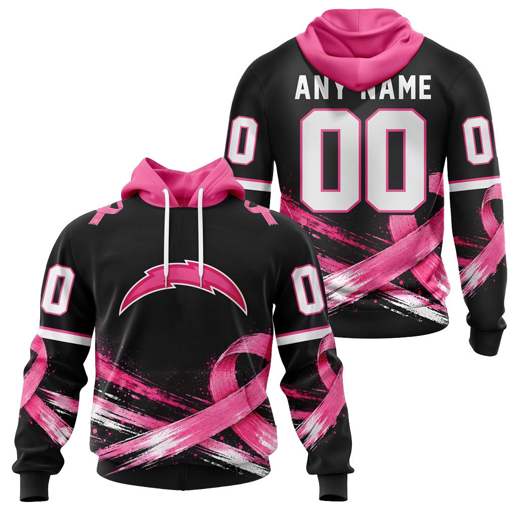 Personalized Los Angeles Chargers Pink Fights Breast Cancer 2026 Hoodie LA Chargers Merch 1 - Unicasport Personalized Los Angeles Chargers Pink Fights Breast Cancer 2026 Hoodie LA Chargers Merch