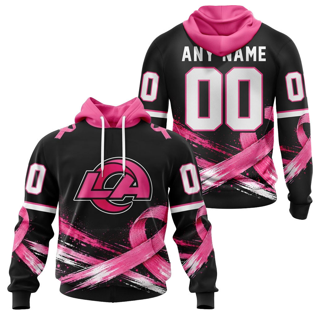 Personalized Los Angeles Rams Pink Fights Breast Cancer 2026 Hoodie LA Rams Merch Gift For Fans 1 - Unicasport Personalized Los Angeles Rams Pink Fights Breast Cancer 2026 Hoodie LA Rams Merch Gift For Fans