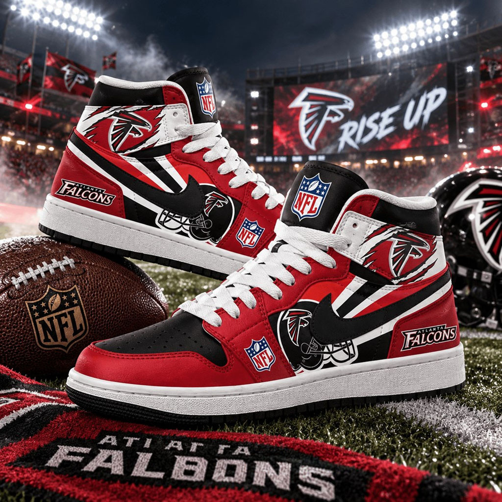 Atlanta Falcons Football Pride High Top Sneakers Atlanta Falcons Merch Gifts For Game Day