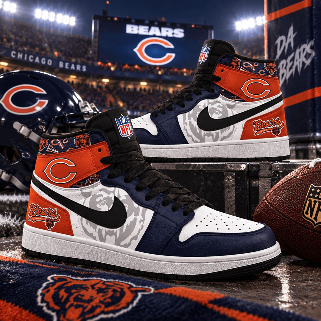 Chicago Bears Football Pride High Top Sneakers Chicago Bears Merch Gifts For Football Lovers