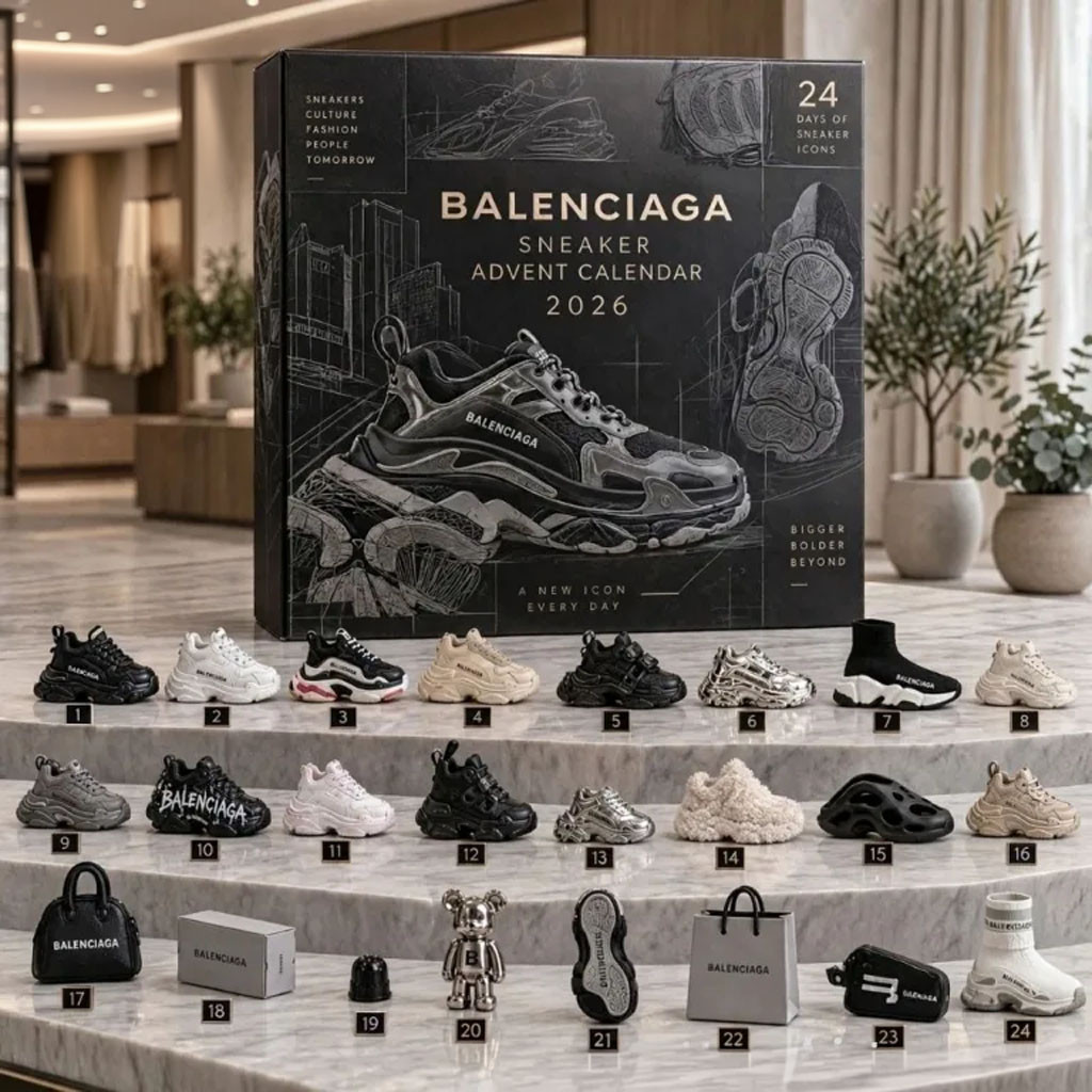 Balenciaga Sneaker Advent Calendar 2026 24 Days Christmas Ornament Sneaker Icons Countdown Box