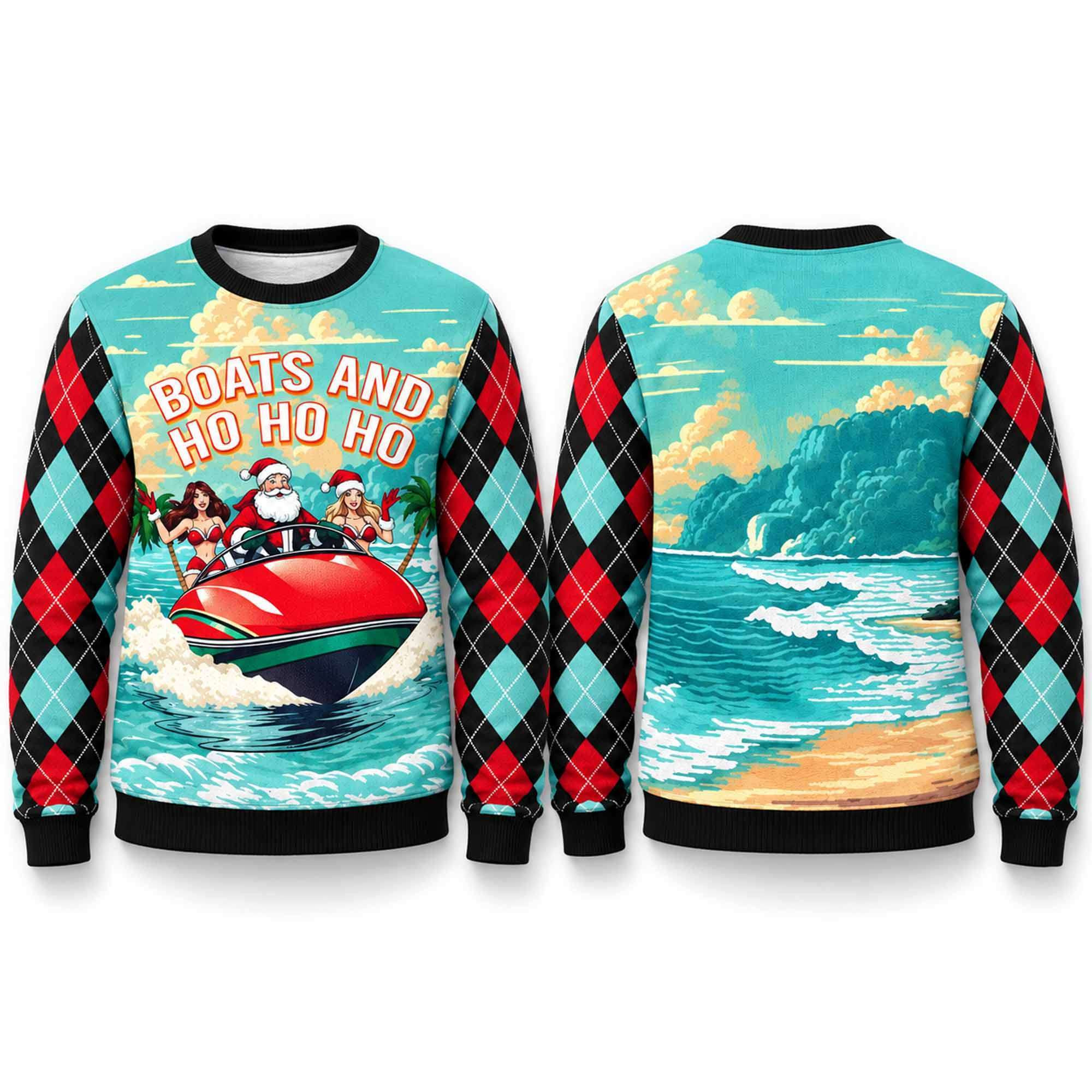 2026 Santa Jet Ski Boats And Ho Ho Ho Christmas Sweatshirt Xmas Gift For Skiing Fans 1 - Unicasport 2026 Santa Jet Ski Boats And Ho Ho Ho Christmas Sweatshirt Xmas Gift For Skiing Fans