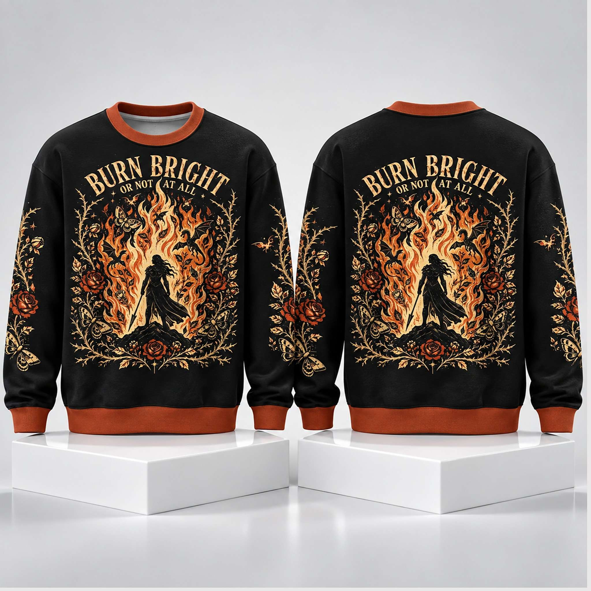 Burn Bright Or Not At All Sweatshirt Fantasy Crewneck Gifts Ideas For Friends 1 - Unicasport Burn Bright Or Not At All Sweatshirt Fantasy Crewneck Gifts Ideas For Friends
