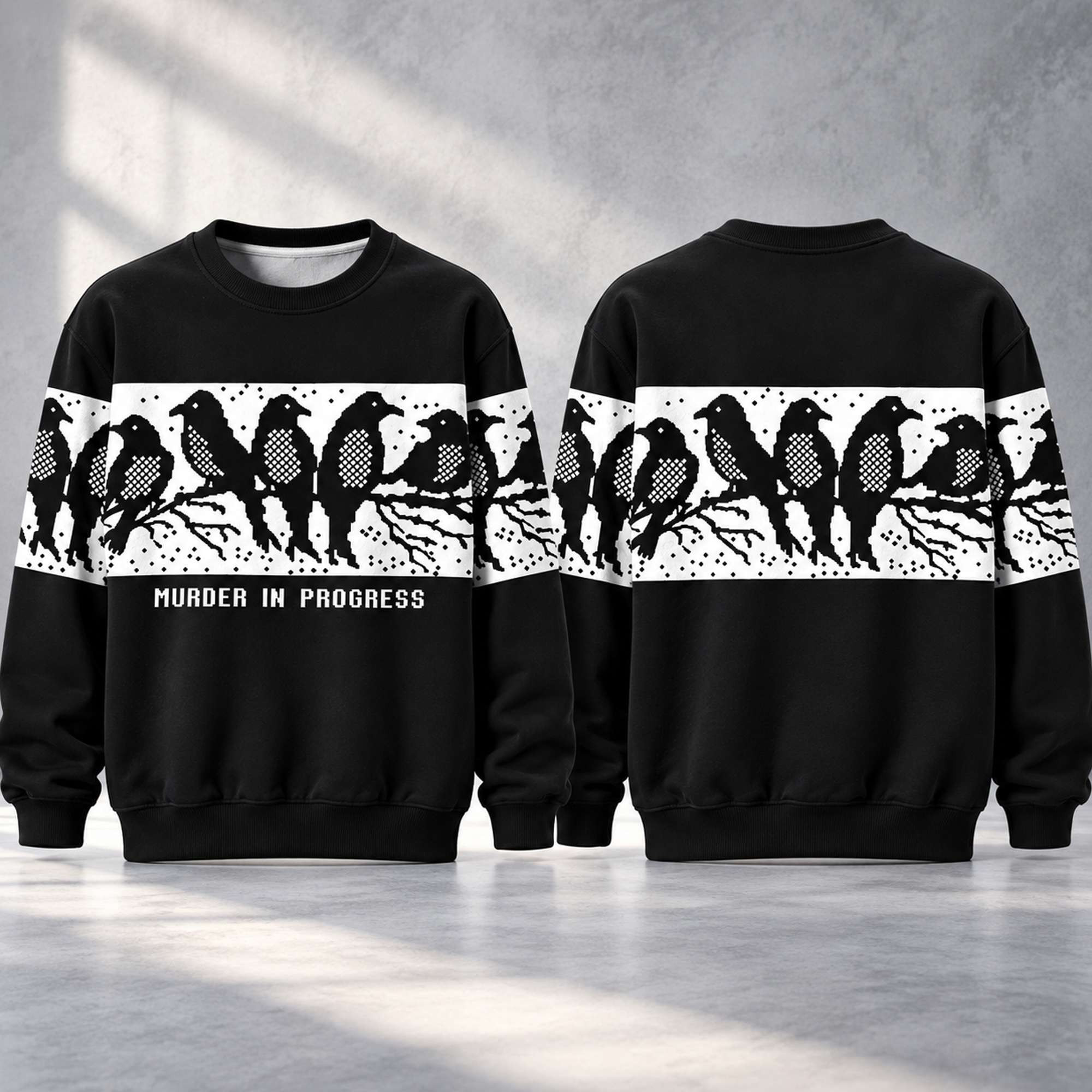 Murder In Progress 2026 Sweatshirt Halloween Funny Crow Crewneck Spooky Gifts 1 - Unicasport Murder In Progress 2026 Sweatshirt Halloween Funny Crow Crewneck Spooky Gifts