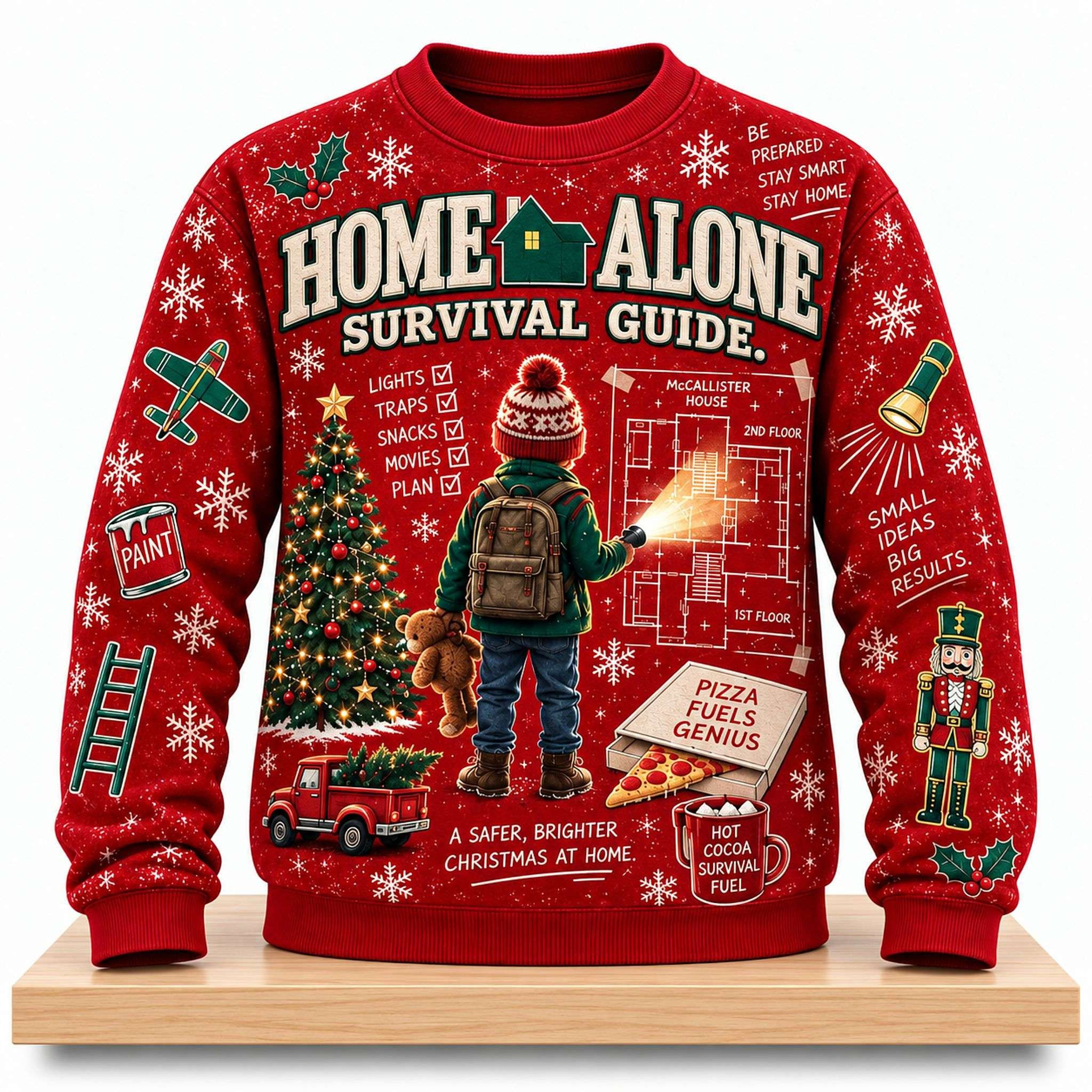 Home Alone Survival Guide Christmas 2026 Sweatshirt Home Alone Merch Gift For Xmas 1 - Unicasport Home Alone Survival Guide Christmas 2026 Sweatshirt Home Alone Merch Gift For Xmas