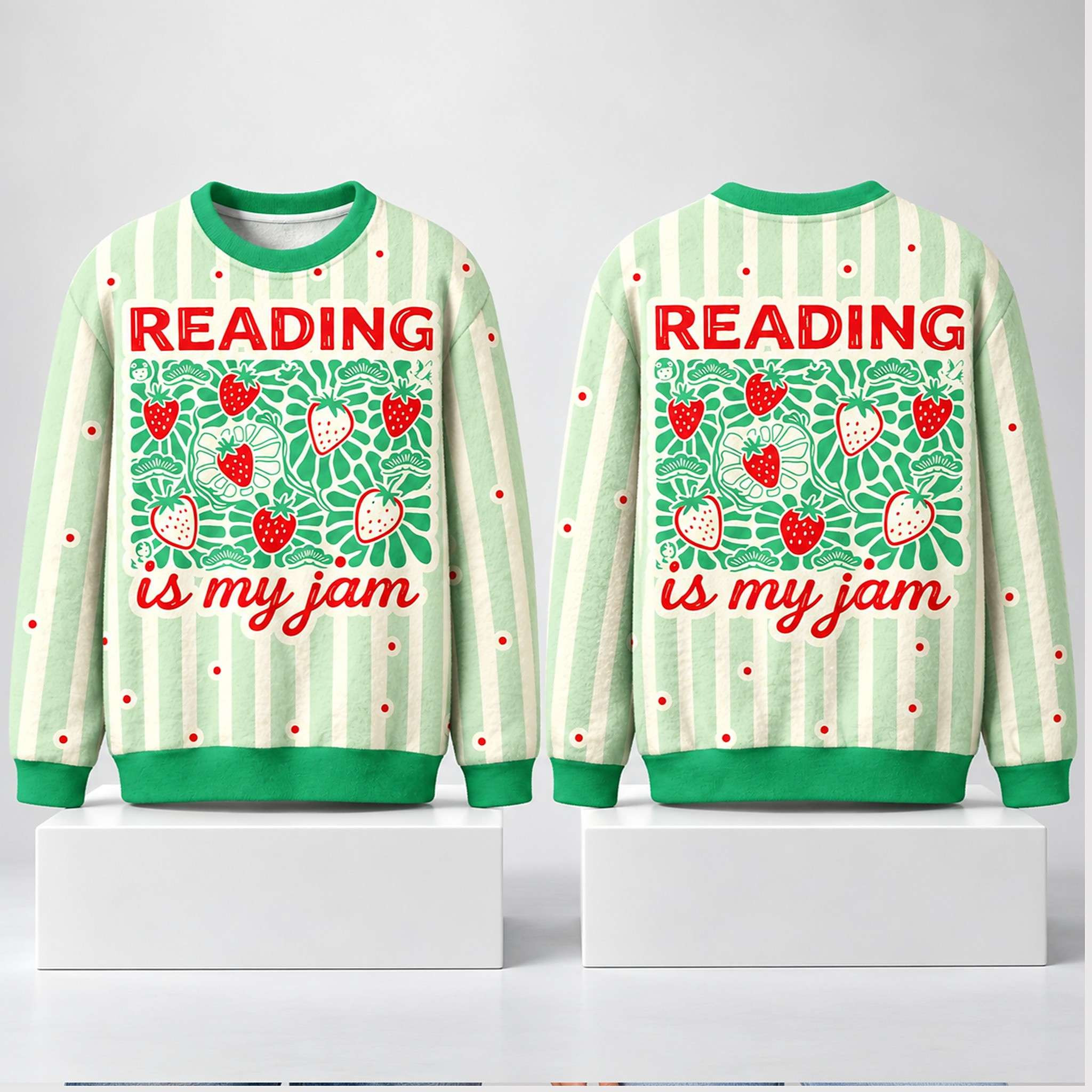 Strawberry Reading Is My Jam Sweatshirt Cottagecore Crewneck Gift For Book Lovers 1 - Unicasport Strawberry Reading Is My Jam Sweatshirt Cottagecore Crewneck Gift For Book Lovers