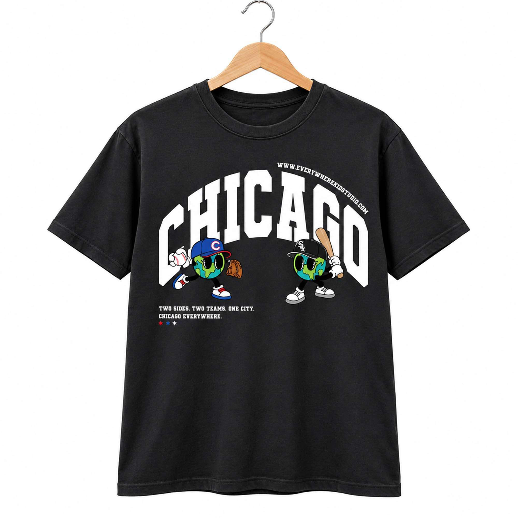 2026 Chicago Cubs X Chicago White Sox Shirt Two Sides Two Teams One City Tee Baseball Fan Gifts