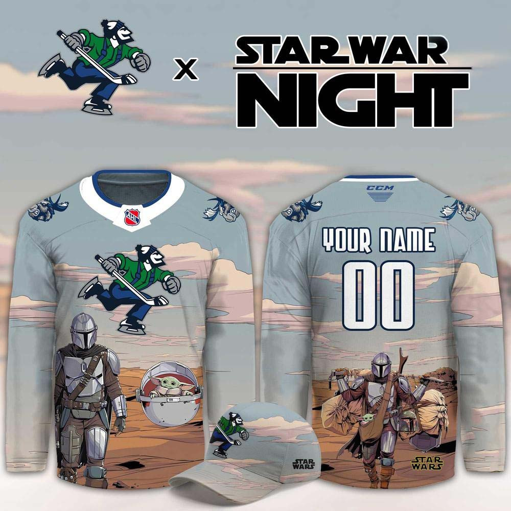 Personalized Abbotsford Canucks Star Wars Night Hockey Jersey Gift For Canucks Fans 1 - Unicasport Personalized Abbotsford Canucks Star Wars Night Hockey Jersey Gift For Canucks Fans