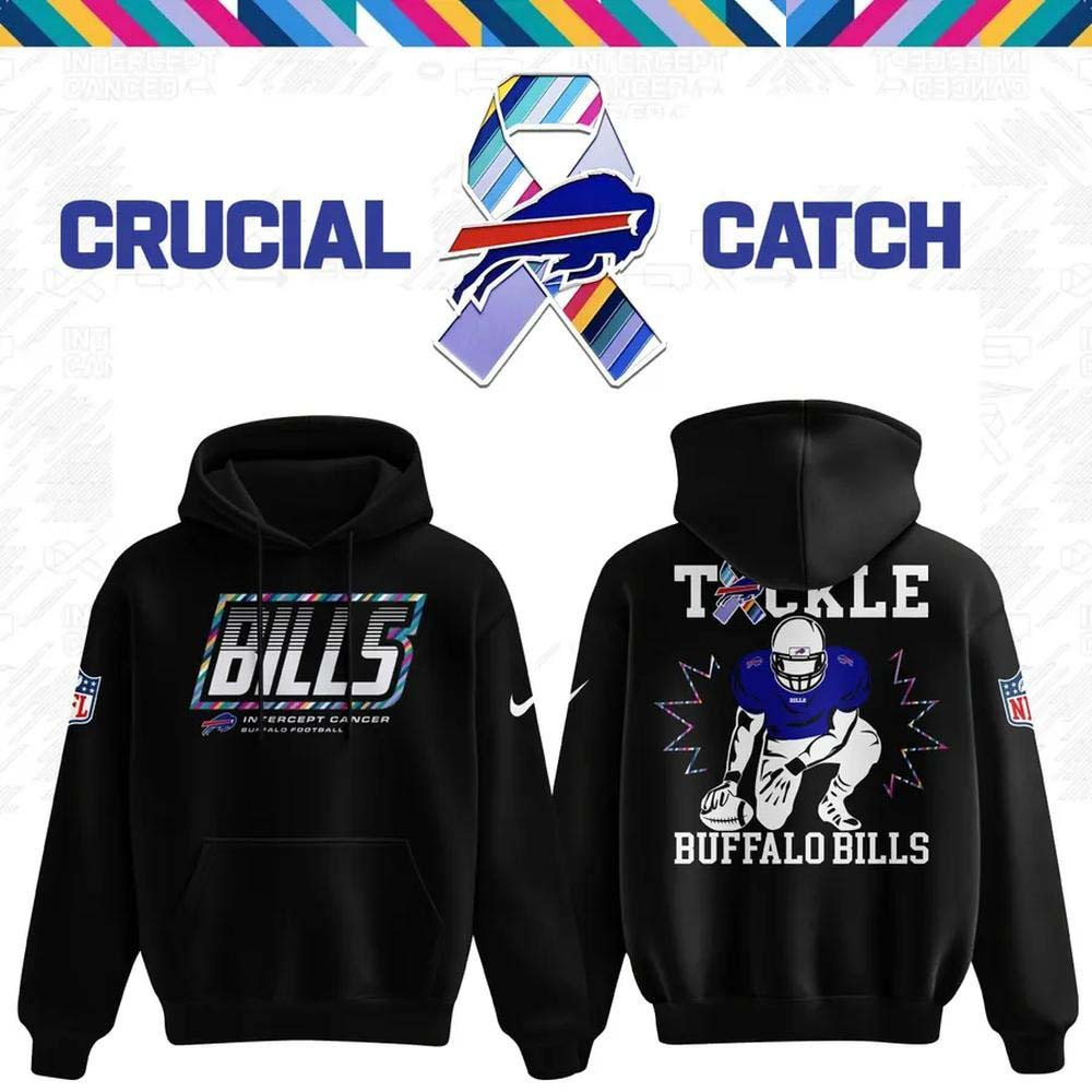 Buffalo Bills Merch Crucial Catch Intercept Cancer Hoodie Gift For Bills Fans 1 - Unicasport Buffalo Bills Merch Crucial Catch Intercept Cancer Hoodie Gift For Bills Fans
