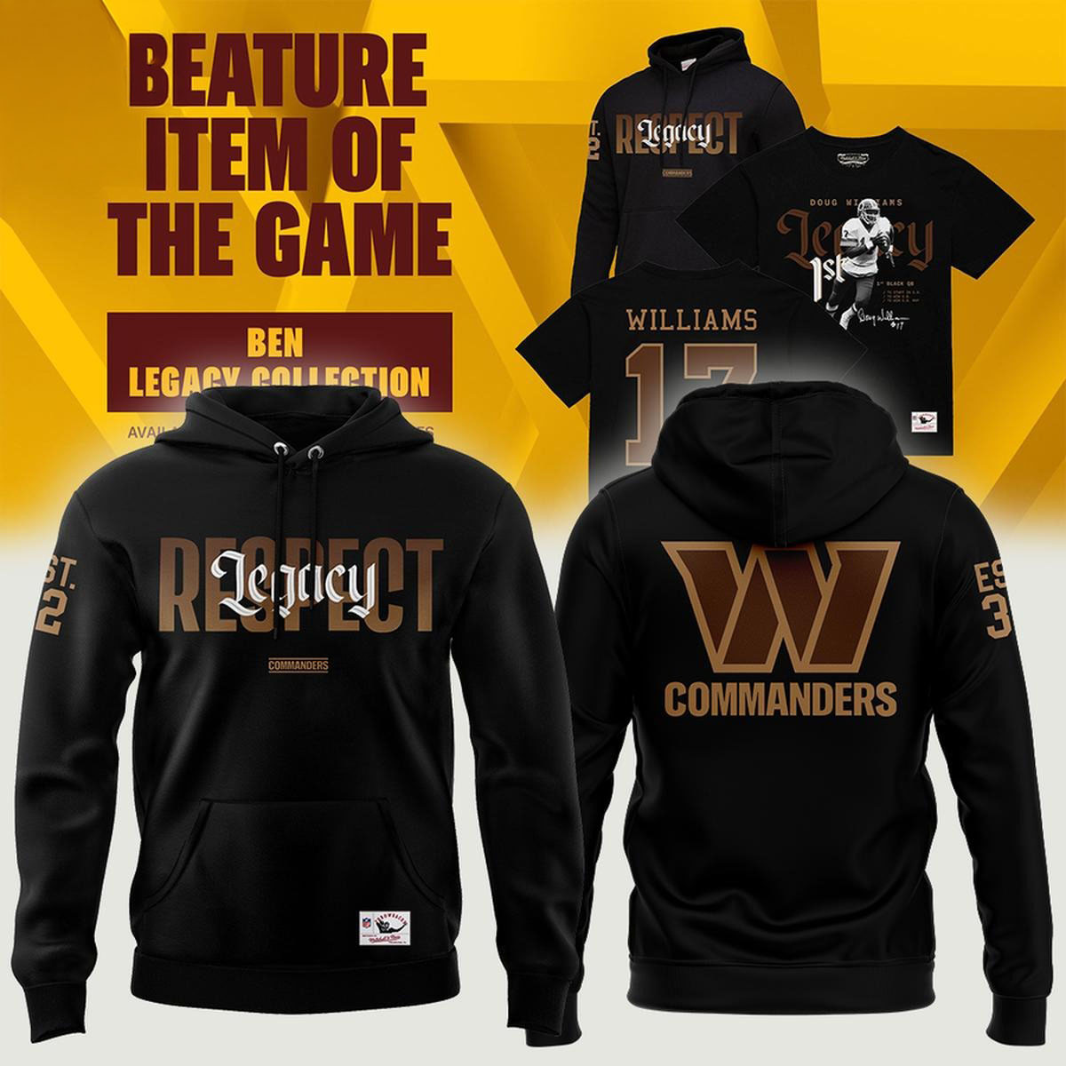 Washington Commanders Merch Legacy Respect Hoodie Gift For Commanders Fans 1 - Unicasport Washington Commanders Merch Legacy Respect Hoodie Gift For Commanders Fans