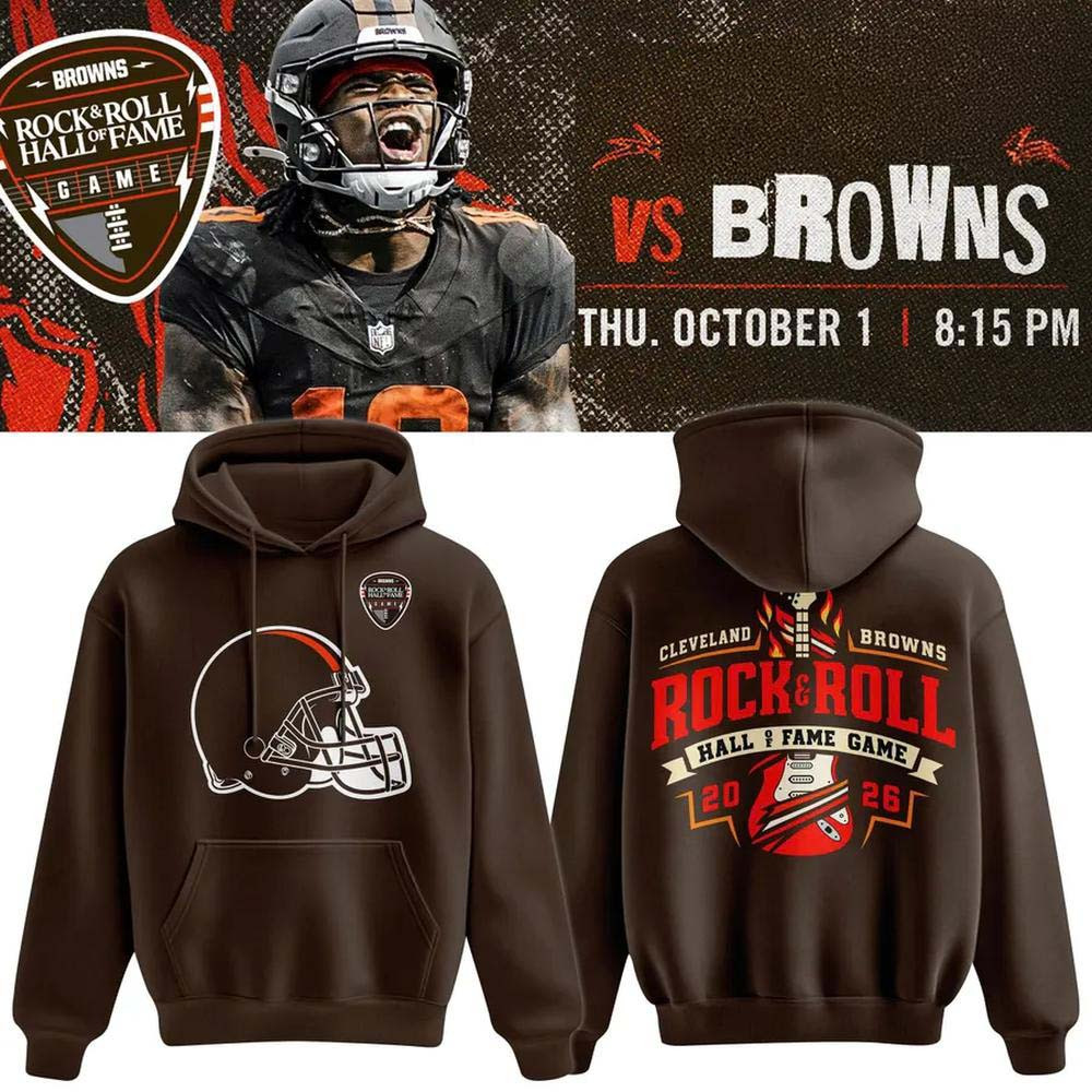 Cleveland Browns Merch Rock And Roll Hall Of Fame Game Vintage Hoodie Gift For Fans