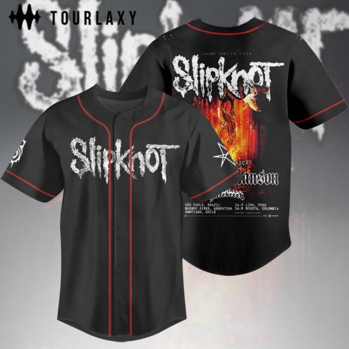 Slipknot Merch South America Tour 2027 Wembley Stadium Baseball Jersey Shirt Fans Gear 1 - Unicasport Slipknot Merch South America Tour 2027 Wembley Stadium Baseball Jersey Shirt Fans Gear