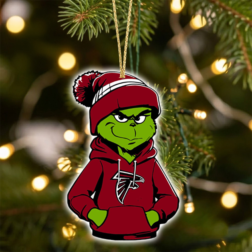 Atlanta Falcons X Grinch 2026 Christmas Ornament Atlanta Falcons Merch Gifts For Football Fan