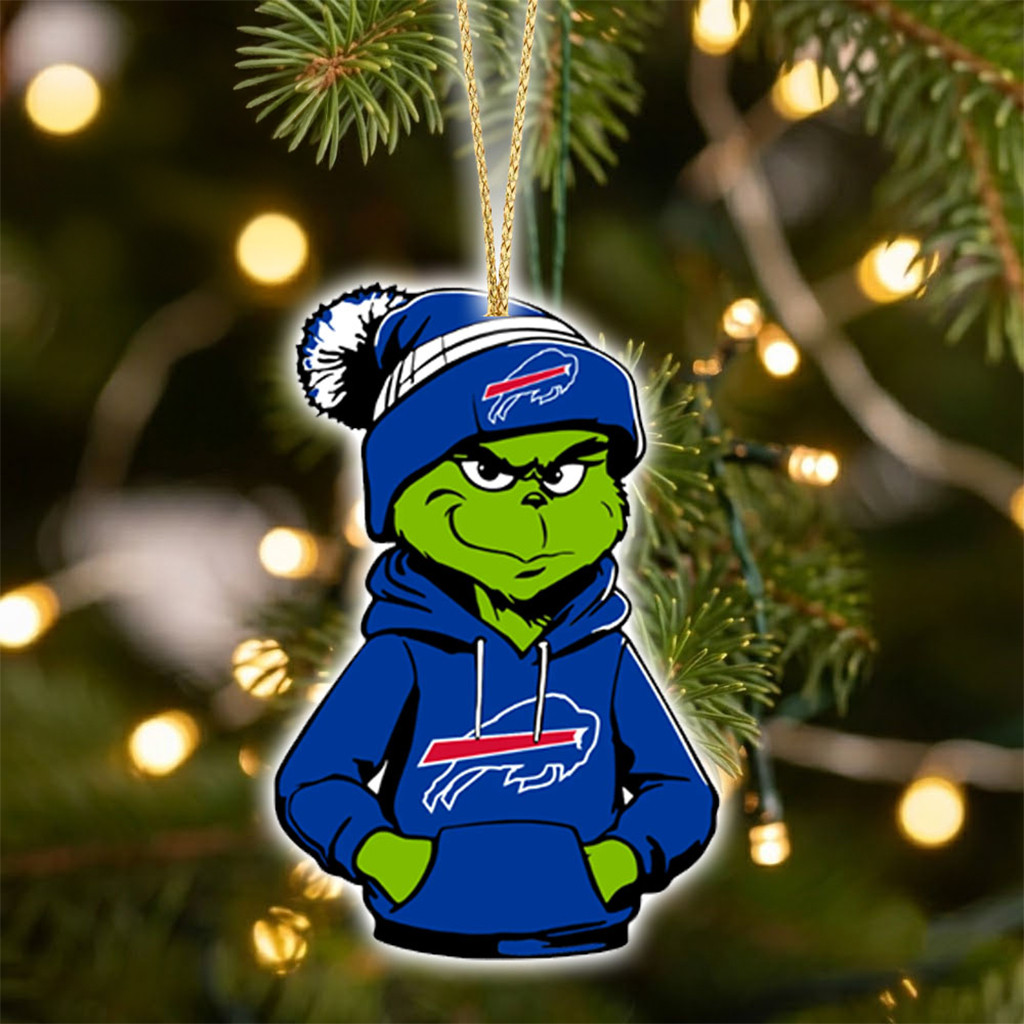 Buffalo Bills X Grinch 2026 Christmas Ornament Buffalo Bills Merch Gift For Football Lovers