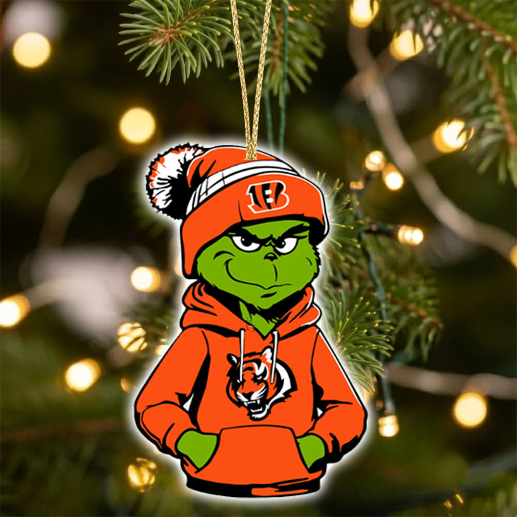 Cincinnati Bengals X Grinch 2026 Christmas Ornament Cincinnati Bengals Merch Football Fan Decor