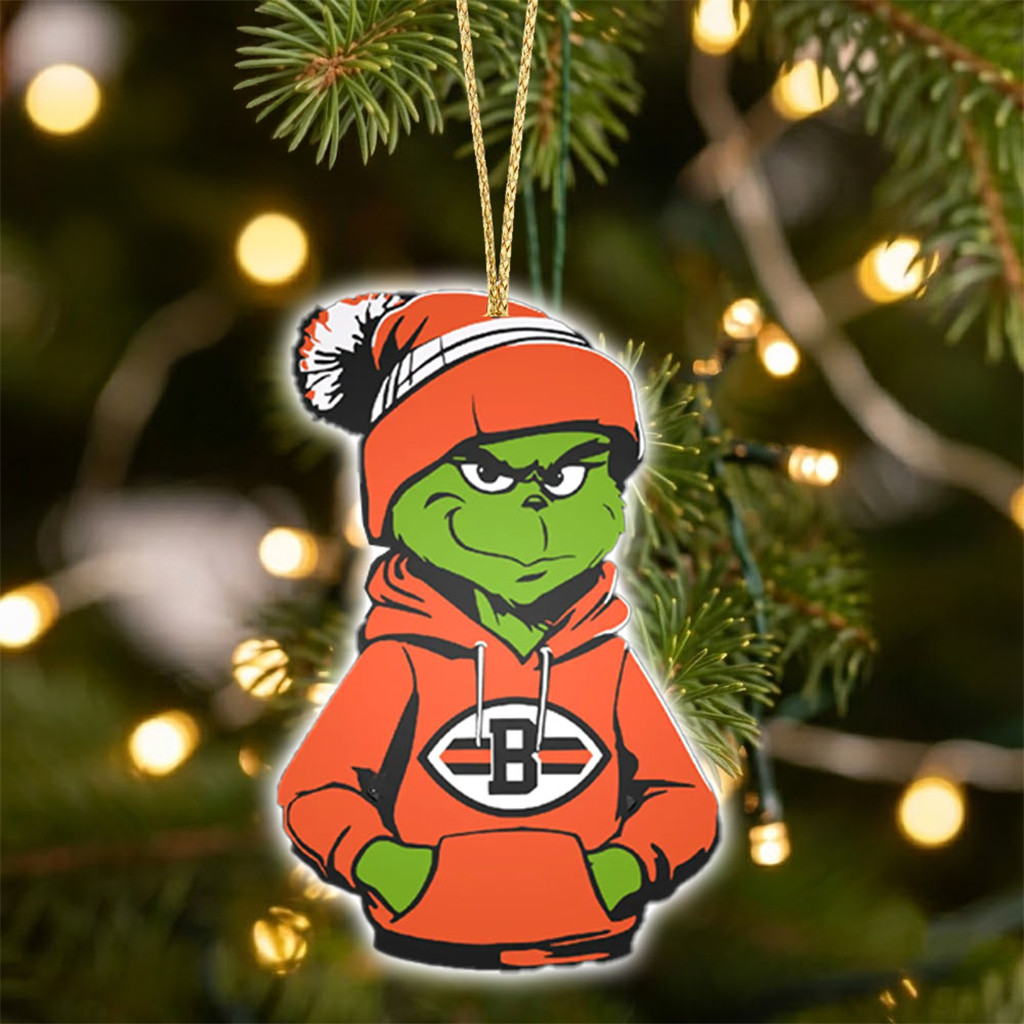 Cleveland Browns X Grinch Christmas Ornament Cleveland Browns Merch American Football Gifts