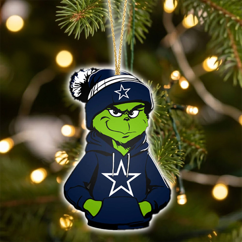 Dallas Cowboys X Grinch Christmas Ornament Dallas Cowboys Merch Best Football Related Gifts