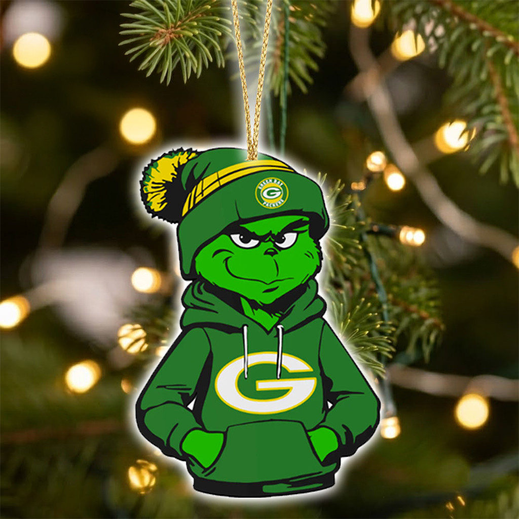 Green Bay Packers X Grinch Christmas Ornament Packers Merch Football Present Ideas Decor