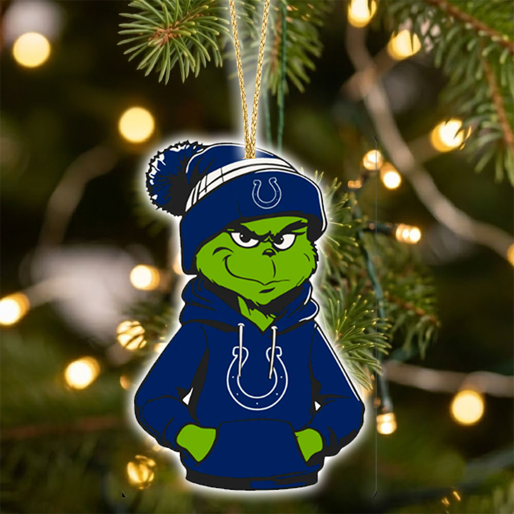 Indianapolis Colts X Grinch Christmas Ornament Colts Merch Xmas Decor Gift For Football Lovers