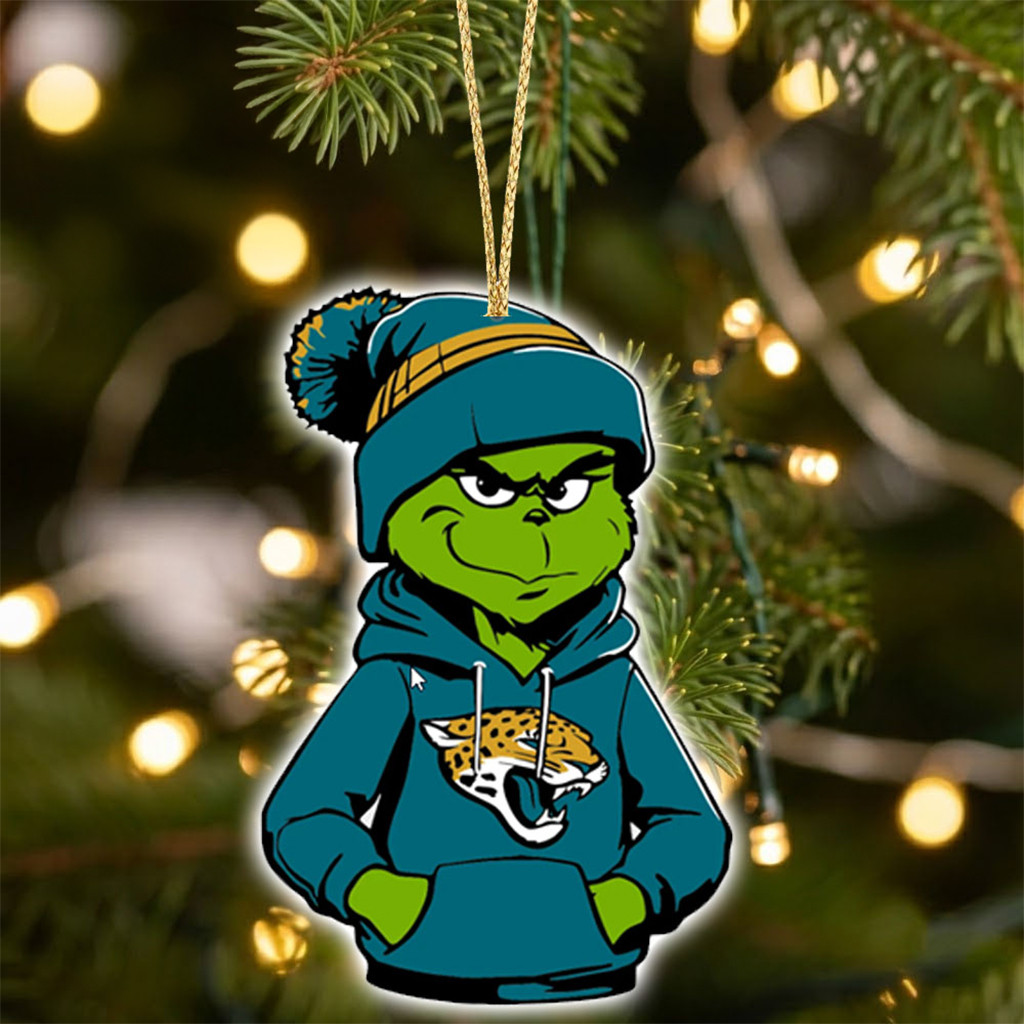Jacksonville Jaguars X Grinch Christmas Ornament Jaguars Merch Xmas Gift For Football Lovers