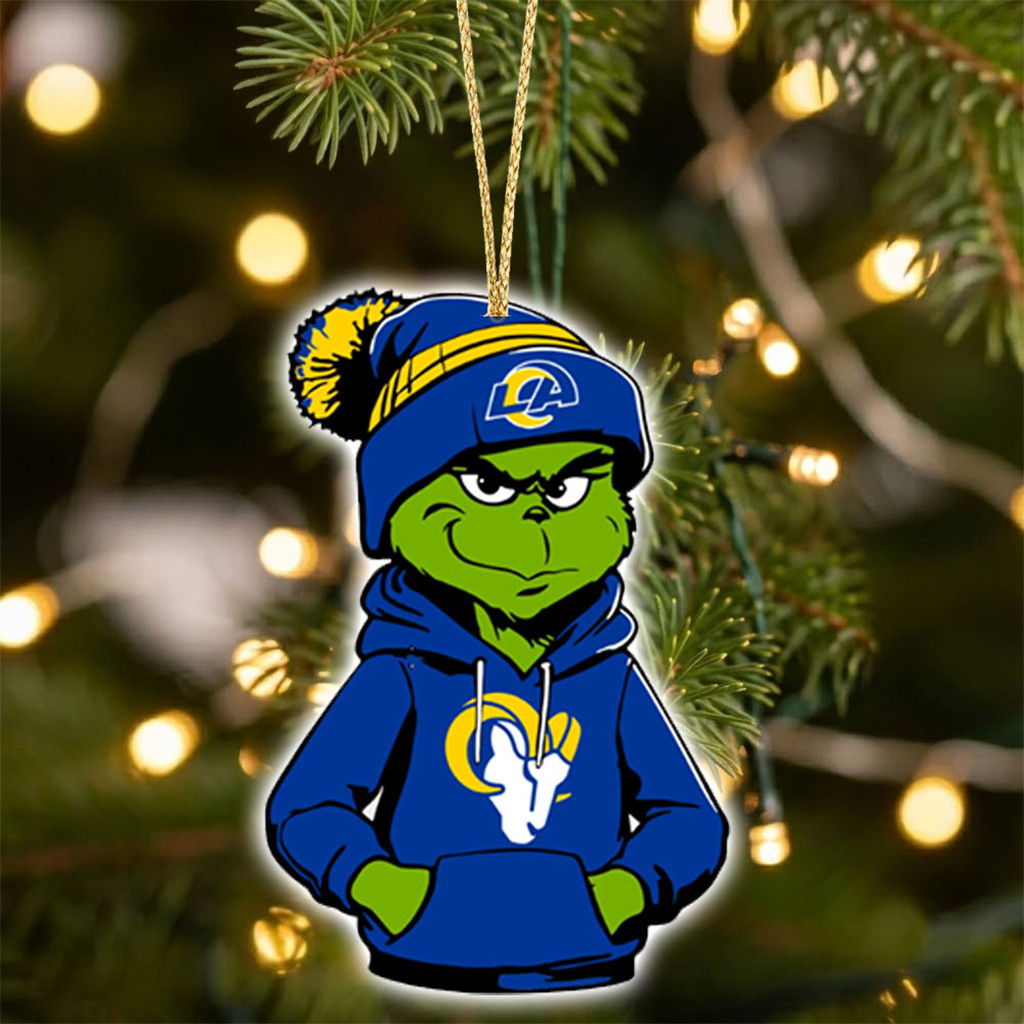 Los Angeles Rams X Grinch Christmas Ornament LA Rams Merch Decor Presents For Football Fans