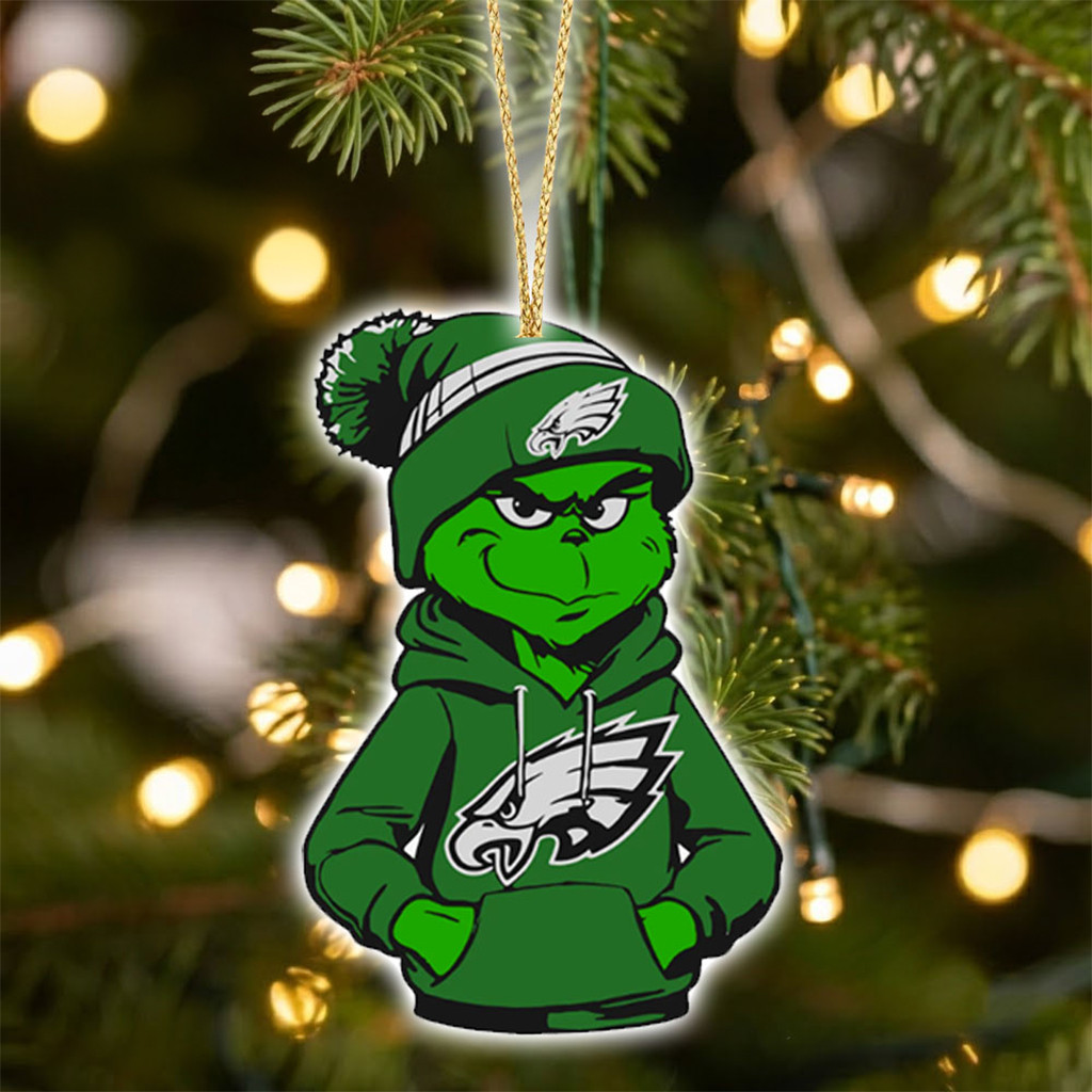 Philadelphia Eagles X Grinch Christmas Ornament Philly Eagles Merch Football Team Gifts Ideas