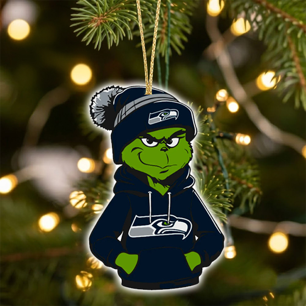 Seattle Seahawks X Grinch Christmas Ornament Seattle Seahawks Merch Best Football Gift Ideas