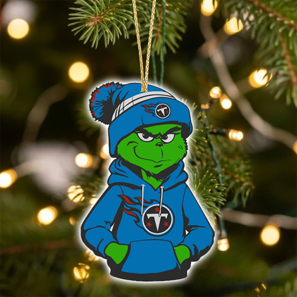 Tennessee Titans X Grinch Christmas Ornament Tennessee Titans Merch Holiday Decorations Gifts