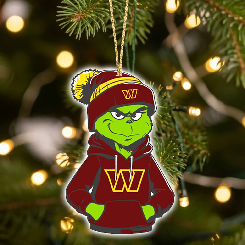Washington Commanders X Grinch Christmas Ornament Commanders Merch Football Lover Presents