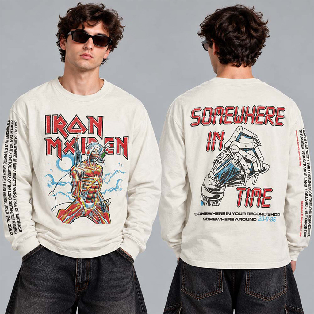Iron Maiden Somewhere In Time 40th Anniversary Collection Long Sleeve T-Shirt Iron Maiden Merch