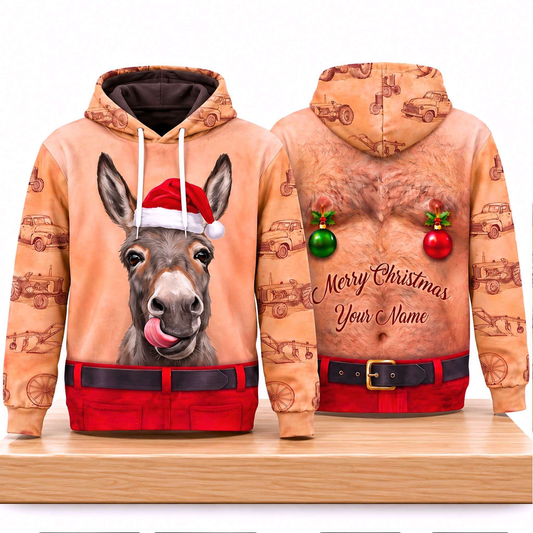Personalized Santa Donkey Merry Christmas 2026 Hoodie Funny Gifts For Him 1 - Unicasport Personalized Santa Donkey Merry Christmas 2026 Hoodie Funny Gifts For Him