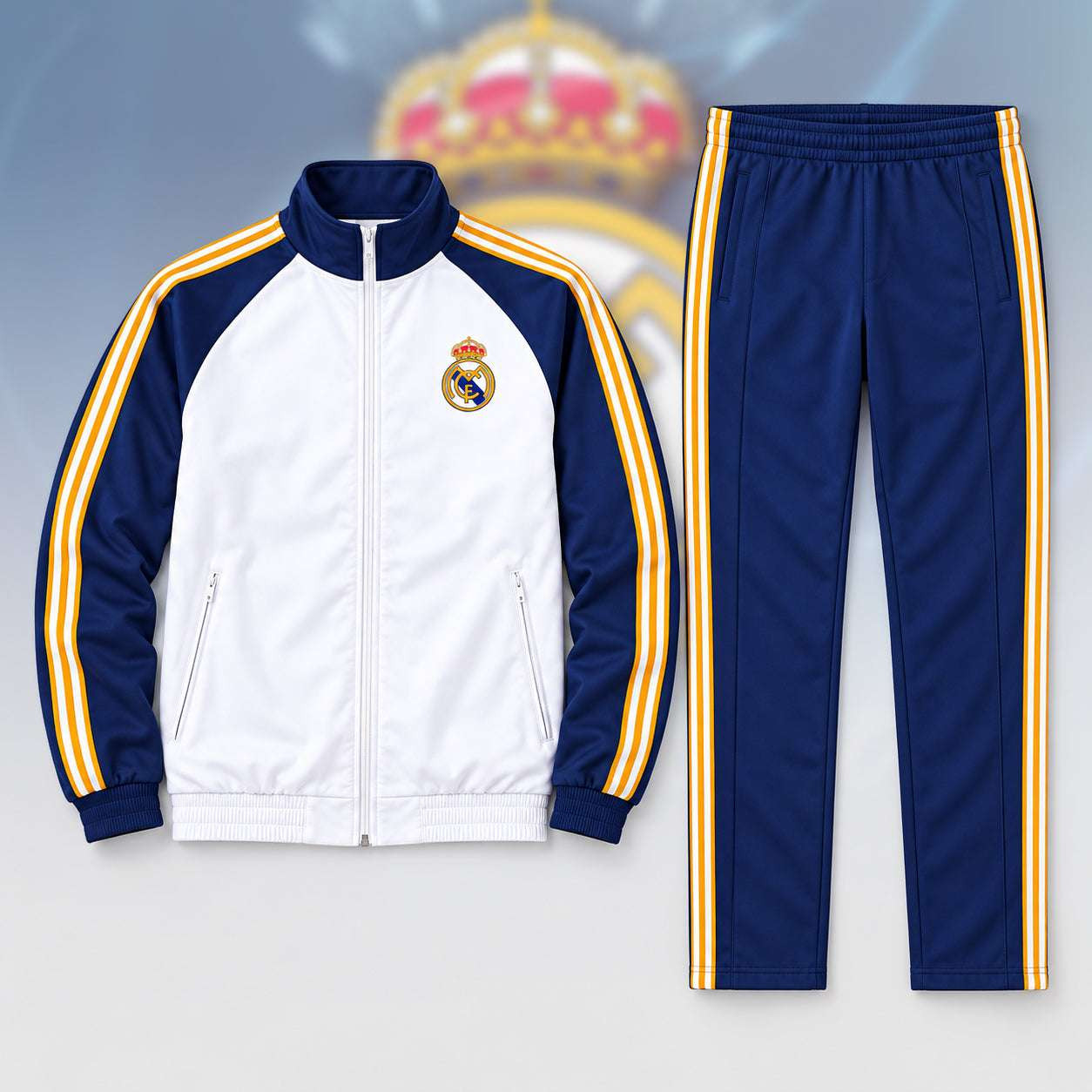 Real Madrid 25 26 Zipper Stand Collar Jacket And Sweatpants Set Real CF Merch Gift For Fans 1 - Unicasport Real Madrid 25 26 Zipper Stand Collar Jacket And Sweatpants Set Real CF Merch Gift For Fans