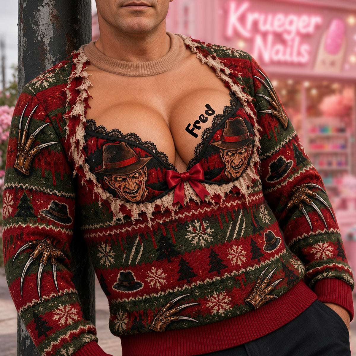 Customized Freddy Krueger Ugly Sweater Funny Xmas Sweaters Gift Ideas For Father 1 - Unicasport Customized Freddy Krueger Ugly Sweater Funny Xmas Sweaters Gift Ideas For Father