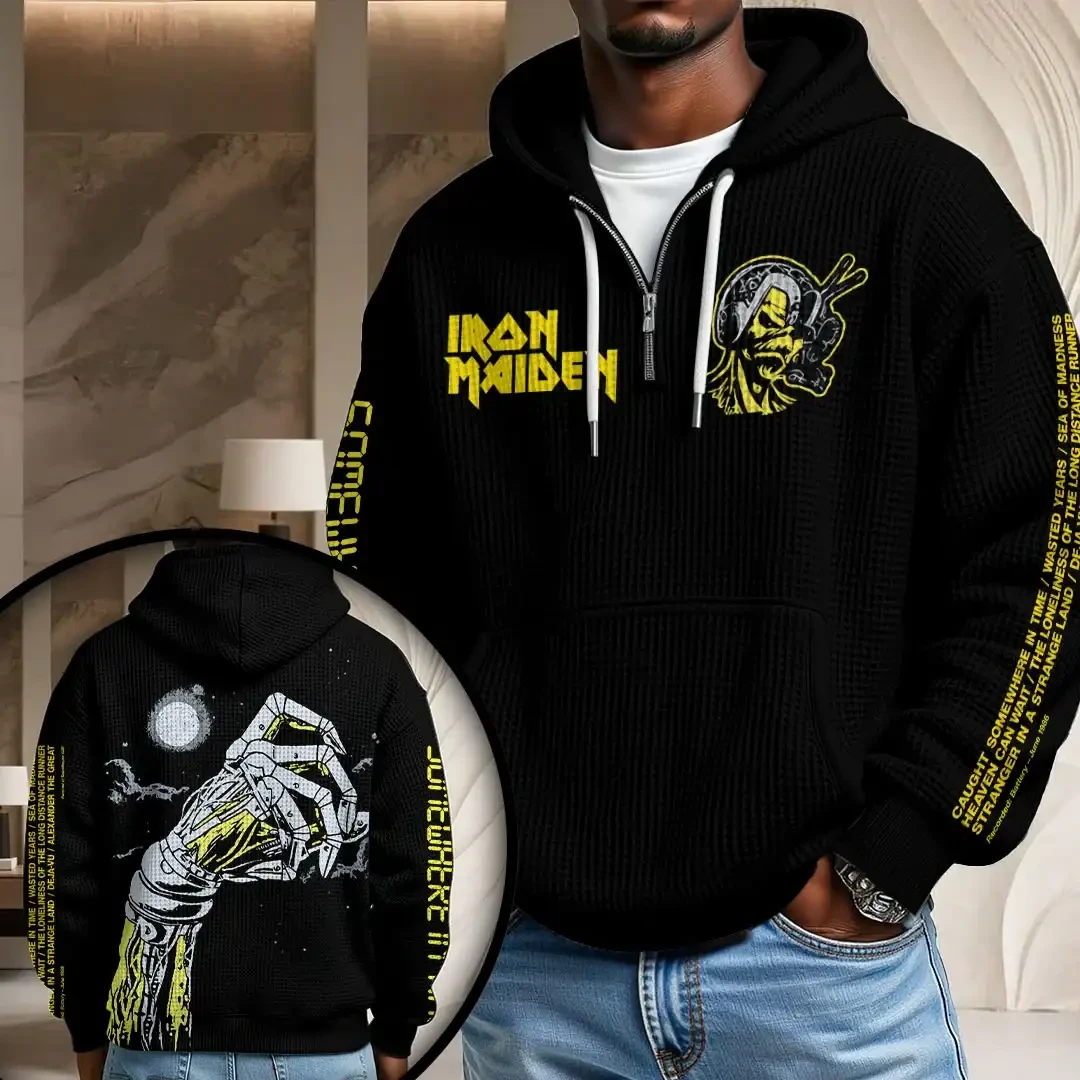 Iron Maiden Merch Somewhere in Time Quarter Zip Hoodie Metal Concert Apparel Gifts For Fans 1 - Unicasport Iron Maiden Merch Somewhere in Time Quarter Zip Hoodie Metal Concert Apparel Gifts For Fans