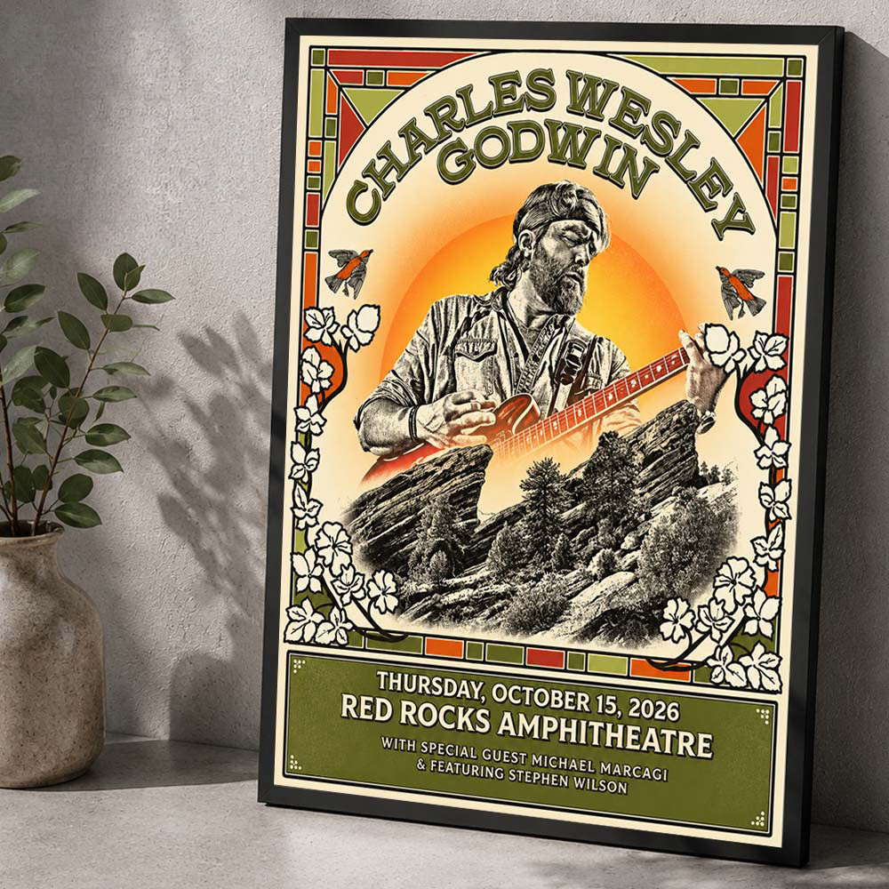 Charles Wesley Godwin Red Rocks Poster Charles Wesley Godwin Event Posters Fans Gifts
