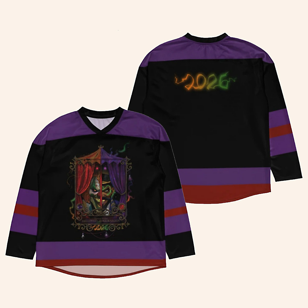 Halloween Horror Nights Merch Featuring Jack the Clown And Dr Oddfellow Hockey Jersey Gifts Idea 1 - Unicasport Halloween Horror Nights Merch Featuring Jack the Clown And Dr Oddfellow Hockey Jersey Gifts Idea