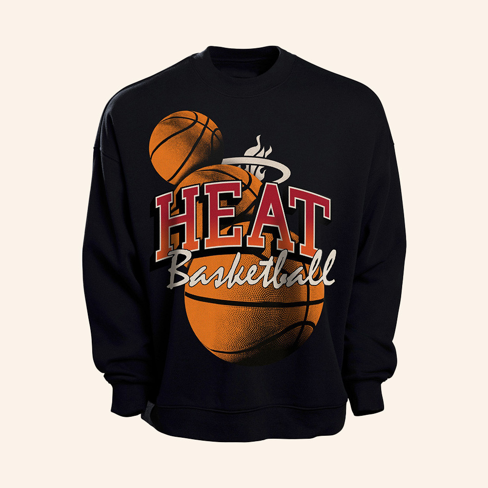 Miami Heat x Court Culture Tipoff Merch Court Culture Game Ball Sweatshirt Basketball Gifts