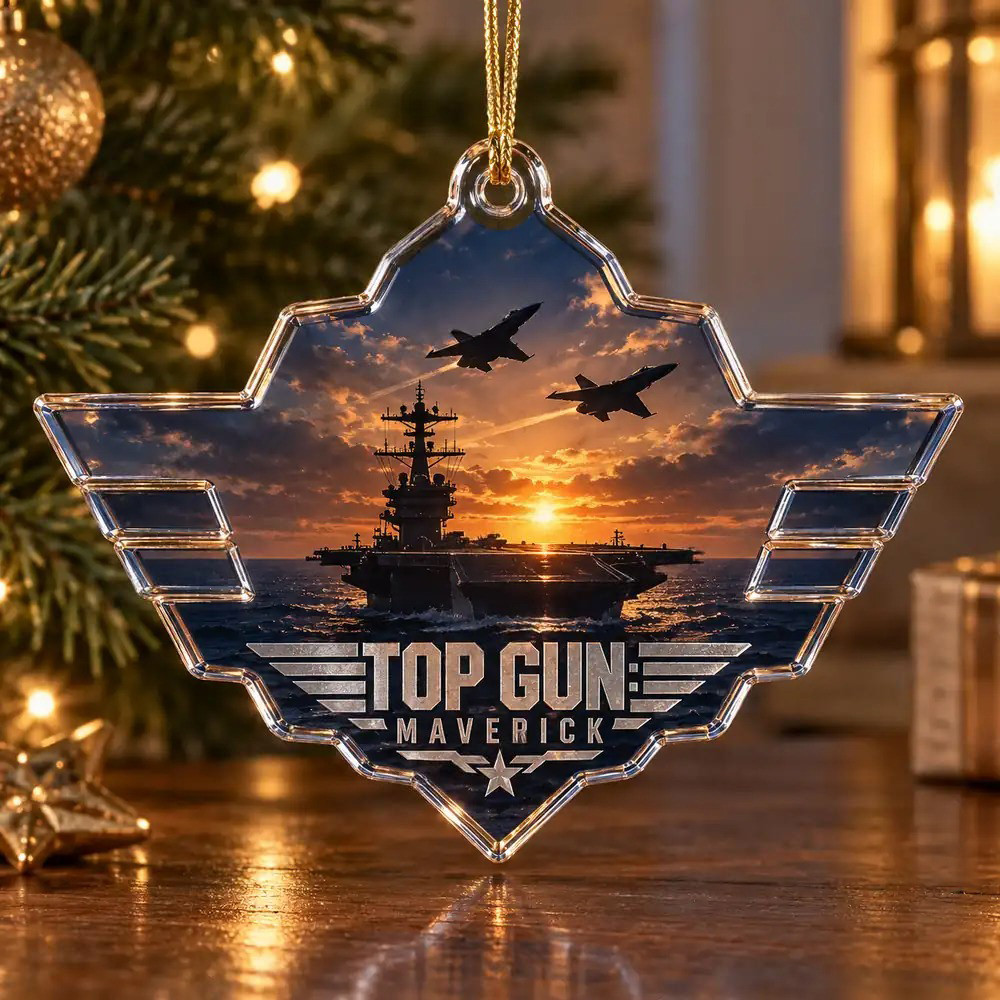 Top Gun Maverick Aircraft Carrier Christmas Ornament House Decor Xmas Gifts For Husband