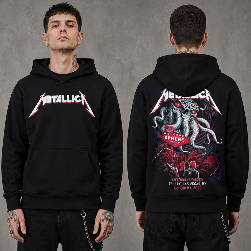 Metallica Life Burns Faster Las Vegas 2026 Night 1 Venue Merch At Sphere Ktulu Hoodie Fans Gear 1 - Unicasport Metallica Life Burns Faster Las Vegas 2026 Night 1 Venue Merch At Sphere Ktulu Hoodie Fans Gear