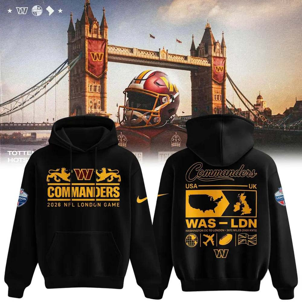 Washington Commanders Merch London Games 2026 Black Hoodie Great Football Lover Gift 1 - Unicasport Washington Commanders Merch London Games 2026 Black Hoodie Great Football Lover Gift