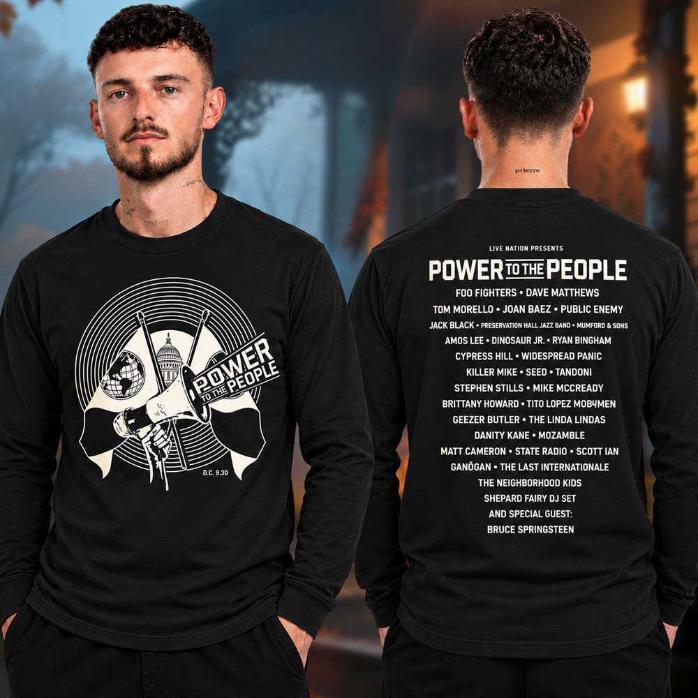 Power To The People 2026 Merch Megaphone Globe Graphic Long Sleeve Shirt Concert Apparel 1 - Unicasport Power To The People 2026 Merch Megaphone Globe Graphic Long Sleeve Shirt Concert Apparel