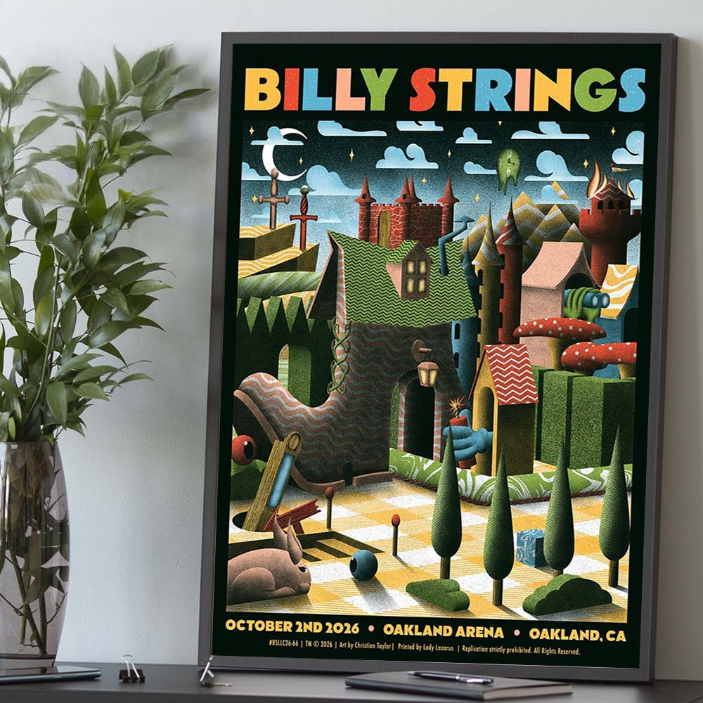 Billy Strings Merch At Oakland Arena 2026 Art By Christian Taylor Poster Home Decor Gift
